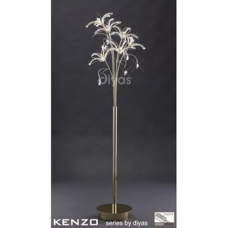 Diyas Kenzo Floor Lamp 6 Light Gold Crystal Amazon Co Uk Kitchen