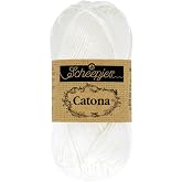 Scheepjes Catona Cotton Yarn, 50 g Skein, Snow White (106)