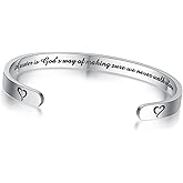 TONY & SANDY Inspirational Bracelets for Women Teen Girls Personalized Gifts for Daughter Granddaughter Mom Sister Friends Stainless Steel Engraved Cuff Birthday Easter Christmas