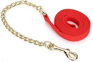 Horse Lead Rope, Horse Tack Color Cotton Lead Rope Rope Leash Lead with Iron Chain Horse Lunge Line Weather Resistant Lead Li