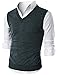 Ohoo Mens Slim Fit Casual V-Neck Knit Vest