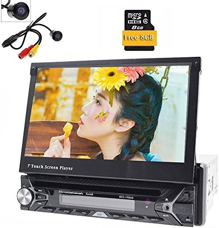 Tmaxlife 1 Din Car Stereo in Dash Car DVD Player Car Deck Single One Din Autovideo Multimedia Support USB/SD/Bluetooth/GPS Navi/Aux/Car Logo/Steering Wheel Control/Wireless Rearview Camera