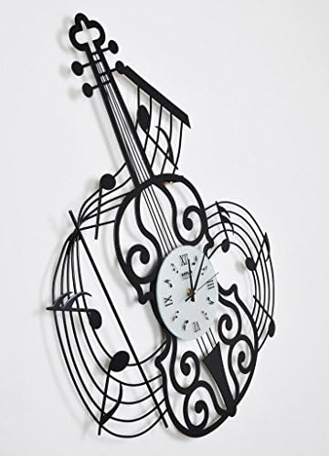 HCJGZ JCRNJSB® Fashion music wall clock, Violin watches, Iron Creative Silent Decorative Clock, European style Wall-mounted suspension Clocks Wall Clocks Quart