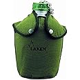 Laken Camping and Hiking Water Canteens Western and Military Styles with Shoulder Strap, Aluminum with Cover, BPA Free, Leak Proof