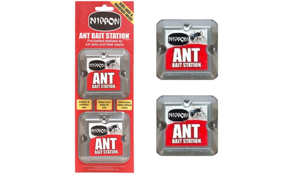 Ant killer | Indoor & Outdoor use ant killer bait station | Nippon ant bait station | ant bait and traps - clean and easy to use nippon ant killer | Strong ant control baits for long lasting effects