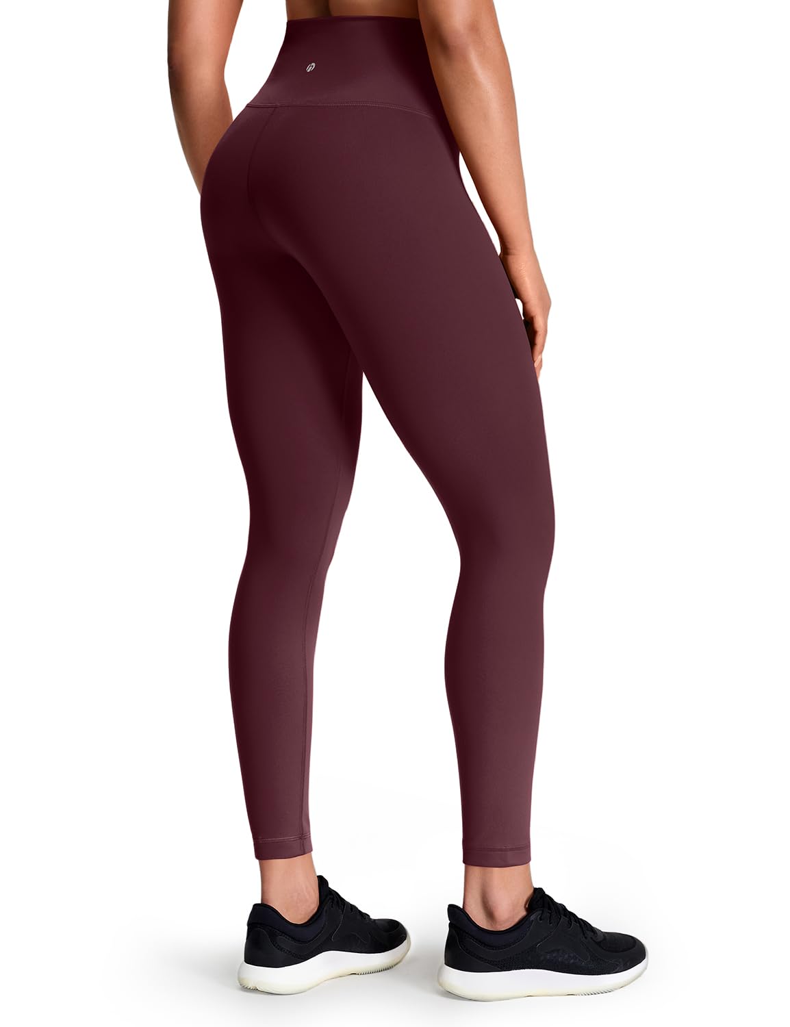 HeyNuts Pure&Plain Workout Pro 7/8 Leggings for Women, High Waisted Compression Workout Athletic Tummy Control Buttery Soft Yoga Pants 25'' Dark Plum S(4/6) Image