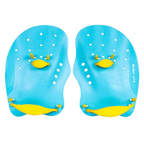 Joso Swim Paddles, Hand Fin with Adjustable Strap, Swimming Paddles Swimming Training Aid Improve Swimming Speed for Man & Women (Blue)