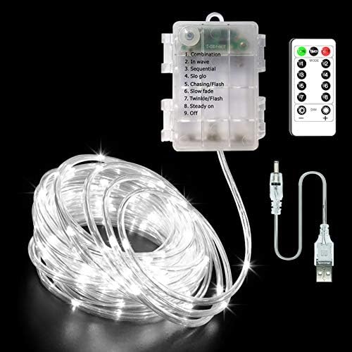 COHOYA Battery Operated Rope String Fairy Strip Lights with 8 Modes