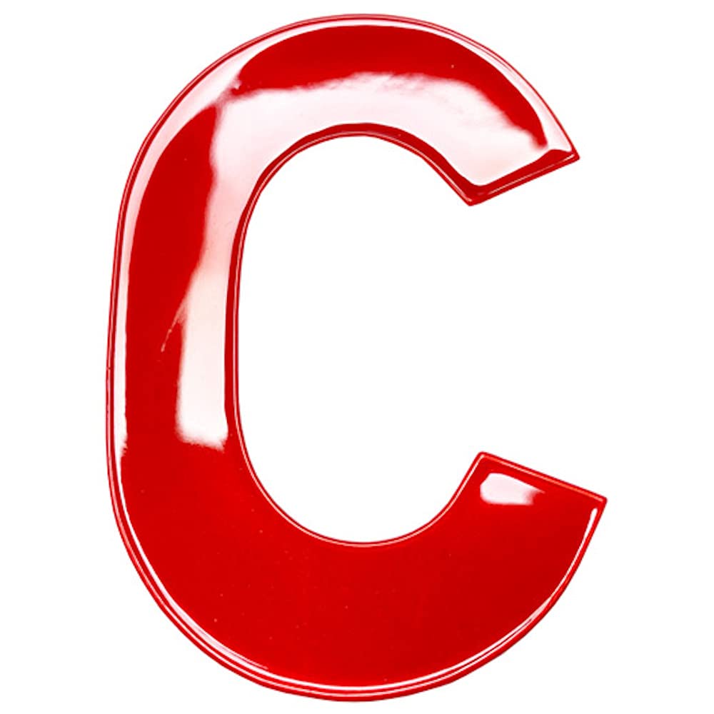 Merriway BH05626 (2 Pcs) Red High Visibility Reflective Plastic Stick-On Wheelie Bin Post Box Crate Dust Bin Letter 75 mm (3 Inch) Letter C - Pack of 2 Pieces