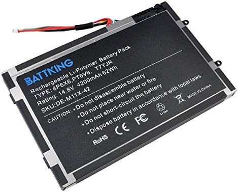 8P6X6 PT06T T7YJR Laptop Battery Compatible for Dell Alienware M11x R1 R2 R3 M14X R1 R2 PT6V8 08P6X6 KR-08P6X6 14.8V 4200mAh 62WH -18 Months Warranty