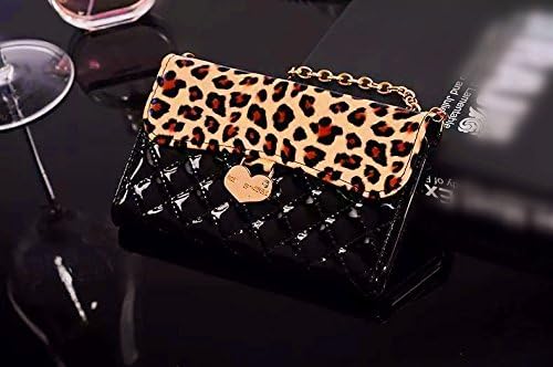 Luxury Charm black Leopard Leather Handbag Wallet Purse Cover Case For Samsung Galaxy Alpha Alfa SM-G850