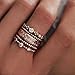 Ring,AutumnFall 2017 New Fashion 5PCS/Set Rose Gold Stackable Ring Sparkly Rings (Gold, Size 8)
