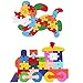 3 otters 52PCS Wooden Alphabet Puzzle, Alphabet Jigsaw Puzzle Learning Letters Blocks Letters Toys Animal Wooden Puzzle for Kids