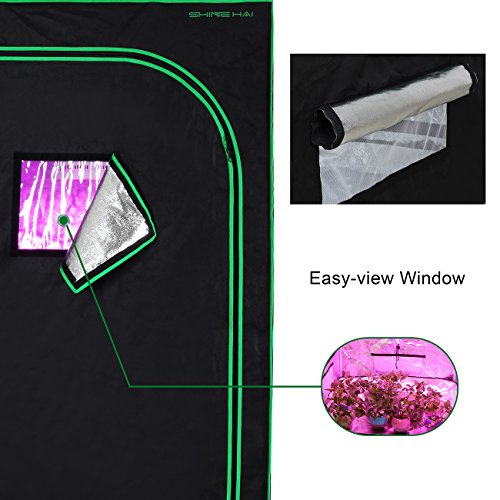SHINE HAI Grow Tent 48"x48"x80" Mylar Hydroponic Growing Tent with Observation Window, Removable Floor Tray for Indoor Plant Growing 4'x4', Fruits Flowers Vegetables Growing - Thumbnail 3