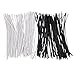 Sunmns 200 Piece Metallic Twist Cable Cord Wire Ties Reusable Fastening (6 Inch, Black and White)