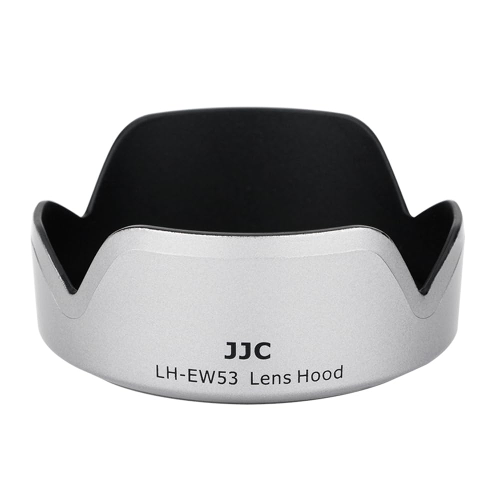 JJC EW-53 Camera Lens Hood Protector for Canon EF-M 15-45mm f/3.5-6.3 IS STM lens/Canon RF-S 18-45mm F4.5-6.3 IS STM - Replace Canon EW-53 Lens Hoods - Gray