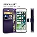 MONASAY Case Compatible for iPhone SE 2022/2020 5G,iPhone 7/8 Wallet Case,4.7-inch, [Glass Screen Protector] Flip Folio Leather Cell Phone Cover with Credit Card Holder, Purple
