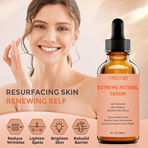 Retinol Serum for Face, B5 Herbal Resurfacing Retinol Serum with Vitamin C, Vitamin E, Hyaluronic Acid, Serum for Anti-Aging, Wrinkle Smoothing, Dark Spot Corrector, Brighten Dullness