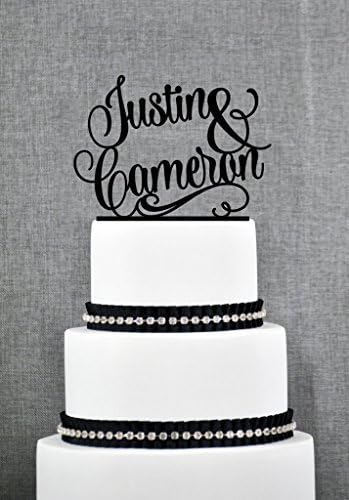 Wedding Cake Toppers with First Names Unique Personalized Handwritten Toppers Elegant Custom Script Wedding Cake Toppers S205