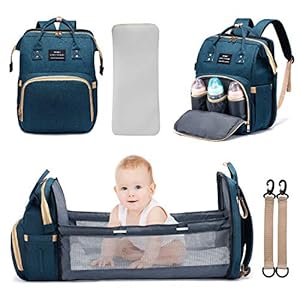 3 in 1 Diaper Bag Backpack with Changing Station, Waterproof Diaper Bag for Baby Boys Girls, Portable Mom Travel Gear…