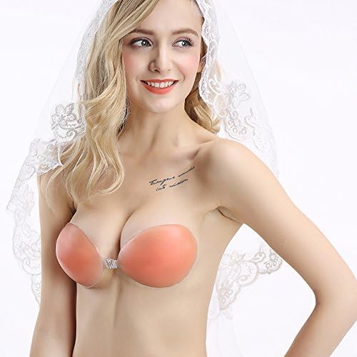 ALLWITHONE Push up Silicone Invisible Bra Strapless Underwear C cup