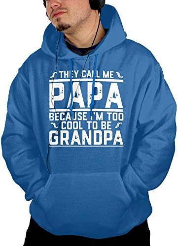 Darrens They Call Me Papa Because I'm Too Cool To Be Grandpa Mens Fleece Pullover Hoodies Oversized Sweater reg and Plus Size Sweatshirts Small RoyalBlue