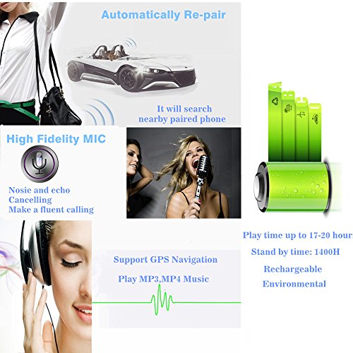 URANT Bluetooth 4.1 Car Speakerphone Portable Handsfree Car Kit for iPhone7/7plus, Samsung, Phone etc(Clean Up)