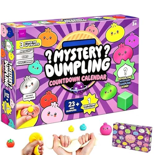SLEEPHEAD®Dumpling Squishies, Squishies Dumpling Mystery Advent Countdown Calendar, 24 PCS Random Surprise Squishies Toys