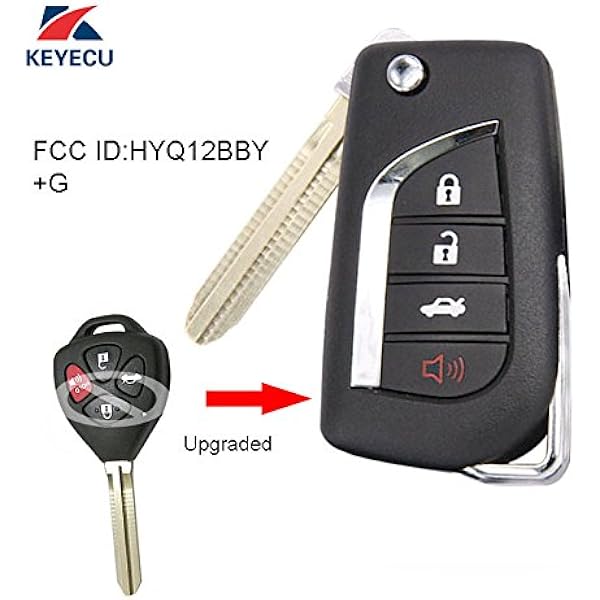 Amazon Com Keyecu Upgraded Flip Remote Car Key Fob For Toyota 4runner Yaria Rav4 Fcc Hyq12bby G Chip Automotive