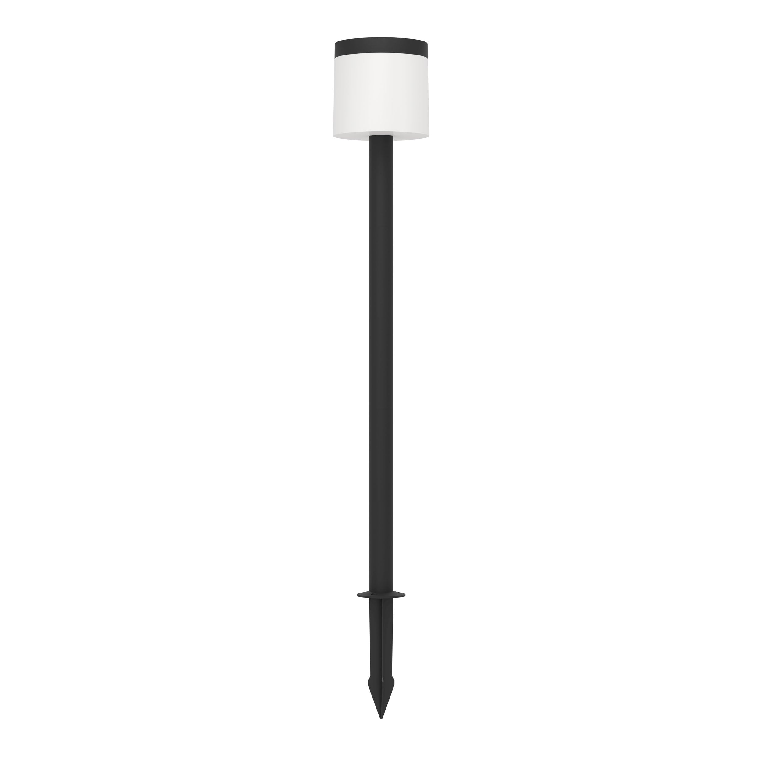 Eglo LED Solar Garden lamp Post Pantete, Outdoor Lighting with Ground Spike and Motion Detector, Outside Driveway Light, Plastic in Black and White, Warm White, IP44, 110 cm