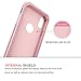BENTOBEN Compatible with Phone Case iPhone Xs/iPhone X, Full Body Heavy Duty Shockproof Drop Protection 3 in 1 Hybrid Hard PC Anti-Slip Soft Rubber Bumper Protective Cover for Girls Women, Rose Gold