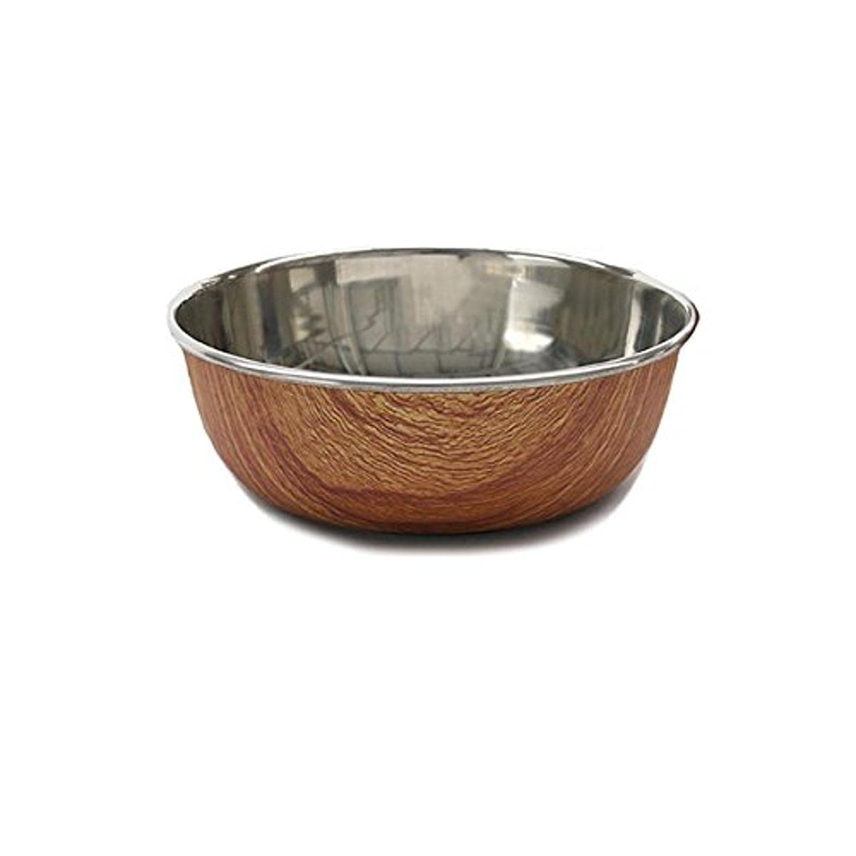 Rosewood Stylish Non Slip Wooden Effect Stainless Steel Dog bowl, 2200 ml, X-Large