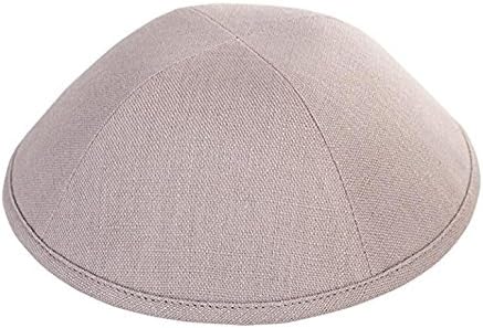 Linen Yarmulka Light Gray (6)
