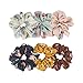 Ondder Designer Chiffon Scrunchies for hair, Big Scrunchies Chiffon Packs for VSCO stuff, Floral Hair Scrunchies - 6 Pack