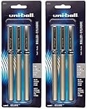 Set of 6 Uni-ball Deluxe Rollerball Pens - Fine Point (0.7mm) - Black (6)