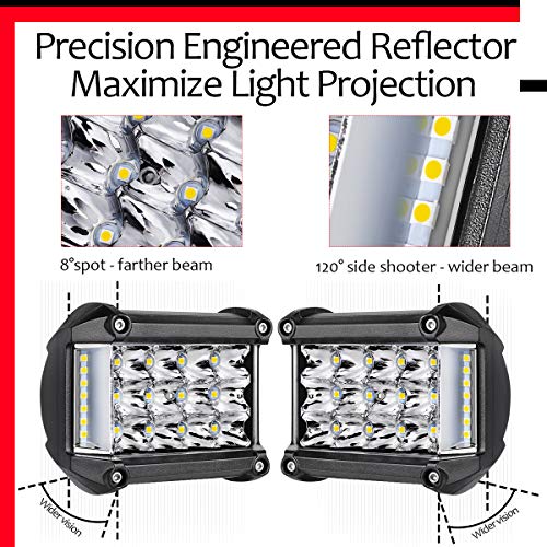 image for Side Shooter LED Lights Swatow Industries 2PCS 4 Inch LED Pods Triple 