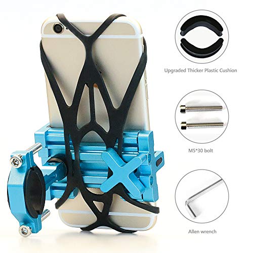 ELECFUN Bike Phone Mount, 360° Rotation Aluminum Phone Holder for Bicycle, Motorcycle, Adjustable Handlebar Rack for iPhone X 8 7 6 | Plus, Galaxy S9 S8 S7 | Plus, All 2.4"-3.7" Wide Phones - Thumbnail 3