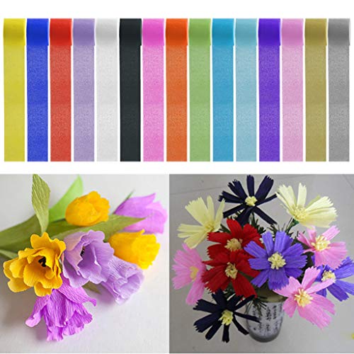 Yolyoo 15 Rolls 405 Yard Crepe Paper Streamers, Party Streamers Backdrop Decorations for Birthday, Wedding, Holiday Fiesta Party,1.8" W x 27 Yard/roll 15 Colors