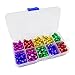 Grosun 300pcs Colored Jingle Bells Small Bell Mini Bells Bulk with Clear Box for Halloween Christmas Wedding Decoration