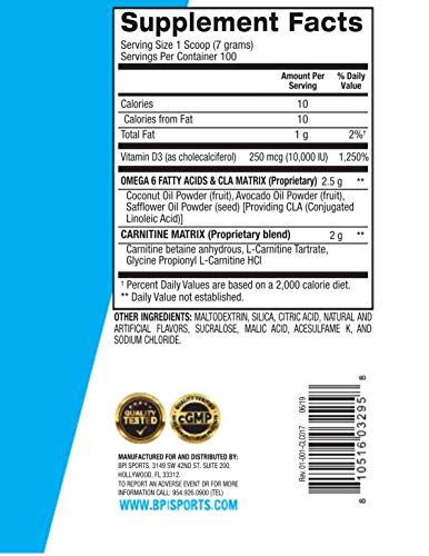 BPI Sports Cla + Carnitine - Conjugated Linoleic Acid - Weight Loss Formula - Metabolism, Performance, Lean Muscle - Caffeine Free - for Men & Women - Fruit Punch - 100 Servings - 1.5lbs Larger Size
