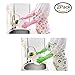 Cotton-Lined Plastic Rubber Gloves - Reusable Extra Long Glove for Dishwashing Dish Cleaning Wash Dishes - 2-Pairs - Pink and Green