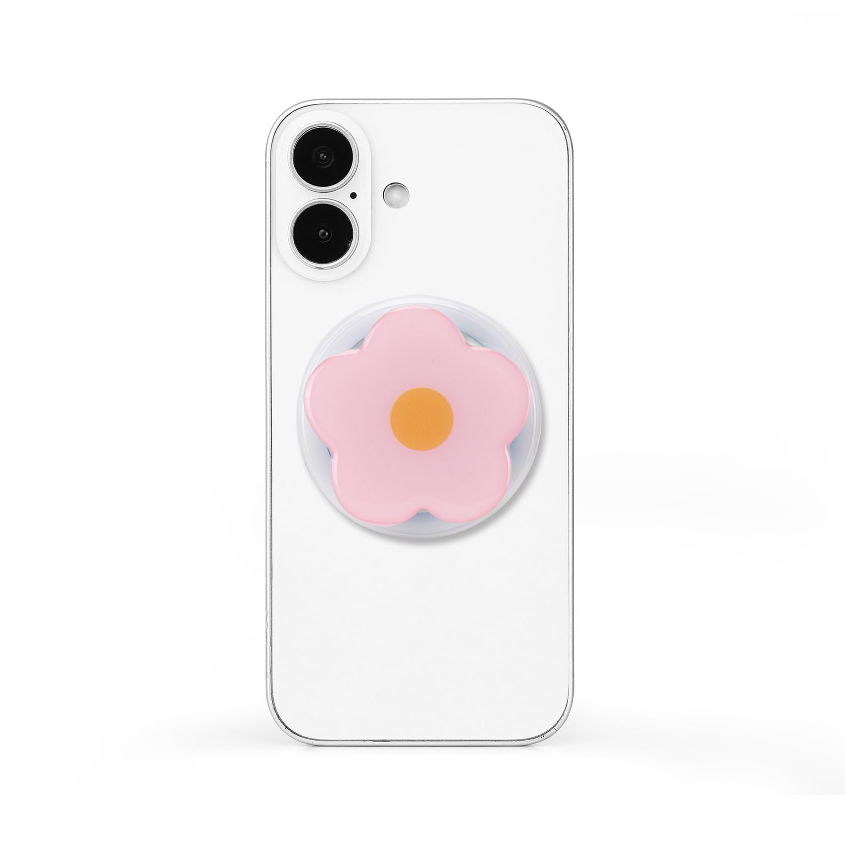 Magnetic Phone Grip Collapsible Cute Floral Series Hold Phone Grip Stand Include Adapter Ring for Smartphone Tablet Cell Phone Accessory Compatible with Magsafe Phone (Pink)