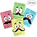 Unomor Valentine Card Pack Including 28 Valentines Day Cards,28 Funny Mustaches and 28 Envelopes