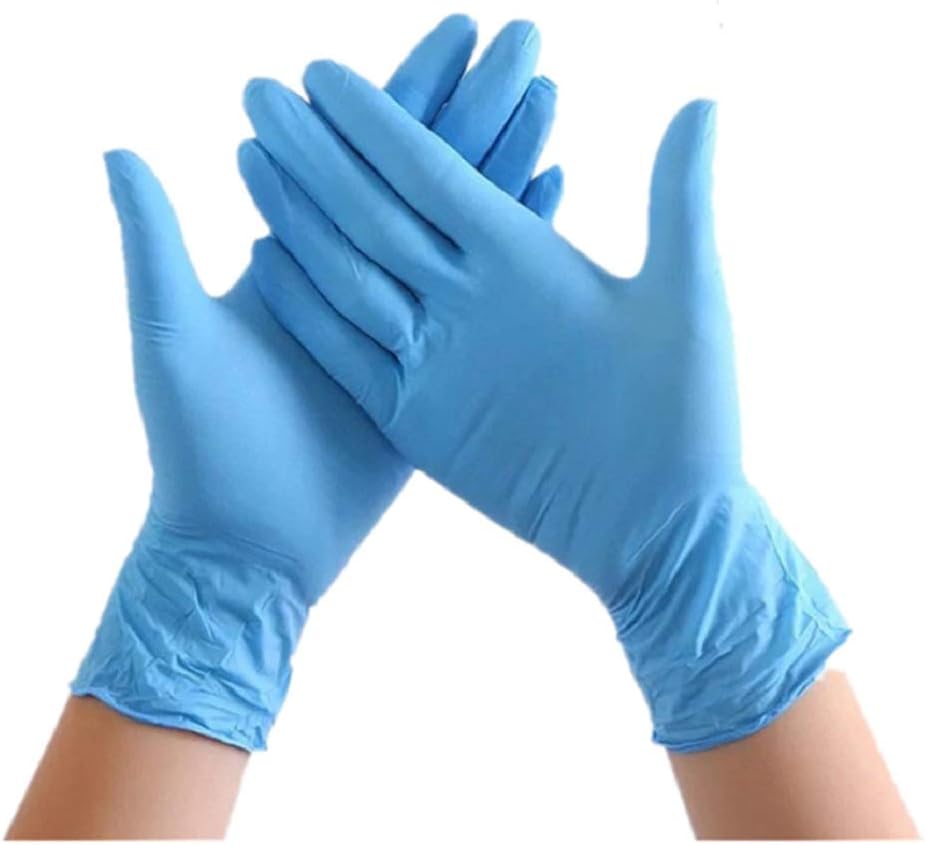 Disposable Nitrile Gloves Soft Examination Nitrile Gloves,Latex Free,Powder Free,Cool Blue Cleaning Nitrile Glove 100-Count (Large)