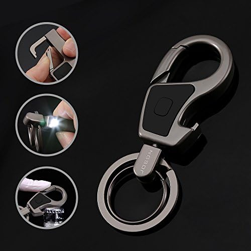 Jobon Key Chain Flashlight with a Bright LED, Bottle Opener and 2 Key Rings, Ideal Gift