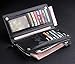 Anpress Genuine PU Leather Men Wallets Business Brand Card Holder Coin Purse Men's Long Zipper Wallet Leather Clutch Multicard Fashion New Business Handbag (Black)