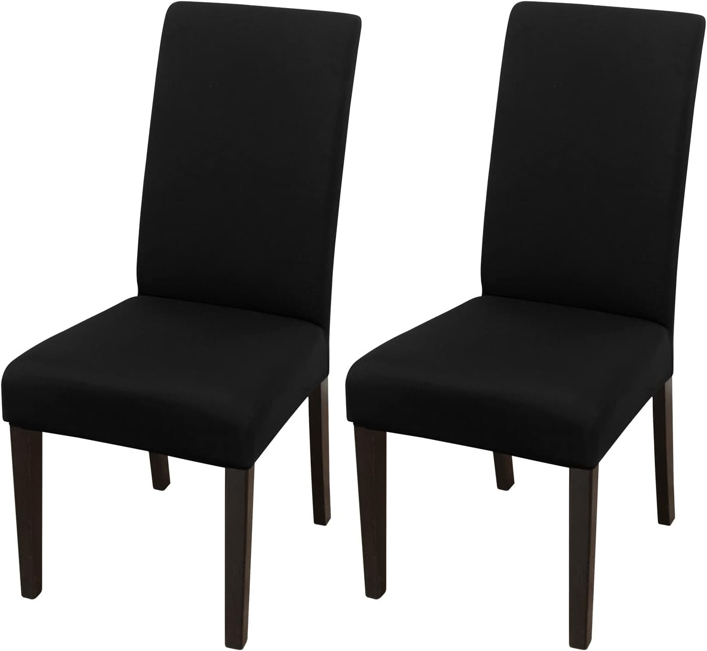 Slipcovers - JQinHome Dining Chair Covers Dining Room Chair Slipcovers, 2 Pack High Stretch Removable Washable Parsons Chair Slipcover for Home Party Hotel Wedding Ceremony (Black)