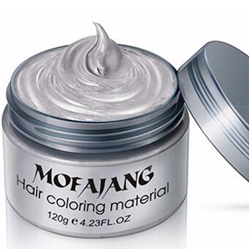 Temporary Hair Dye Wax , Acosexy 4.23oz Instant Hairstyle Silver Hair