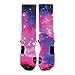 HoopSwagg Bubblegum Galaxy Custom Nike Elite Socks Large Multi