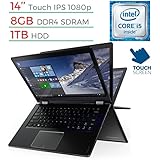 2017 Lenovo Flex 4 Premium 2 in 1 Convertible 14" FHD IPS Touchscreen (1920 x 1080) Laptop PC, Intel i5-6200U Up to 2.8GHz, 8GB DDR4 SDRAM, 1TB HDD, Bluetooth 4.1, WIFI, Webcam, HDMI, Windows 10